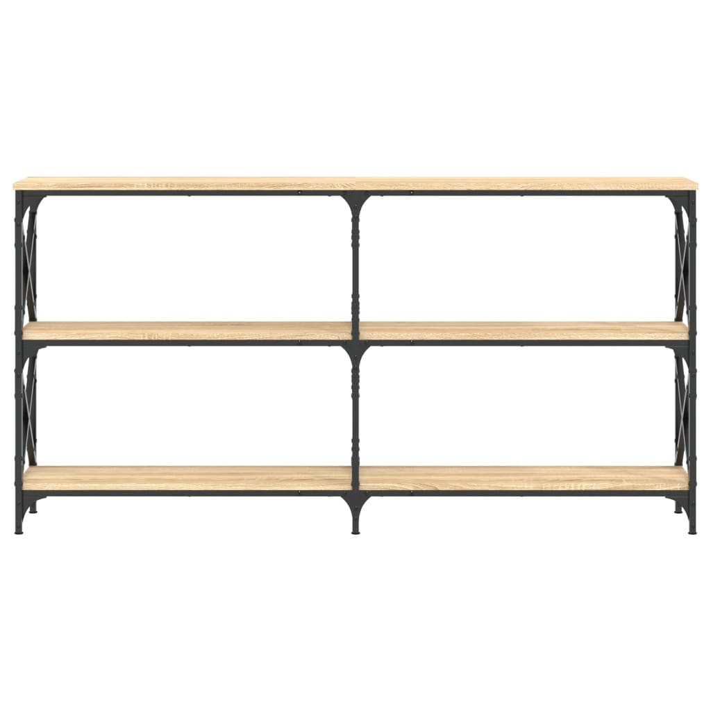 konsolbord 156x28x80,5 cm konstrueret træ sonoma-eg