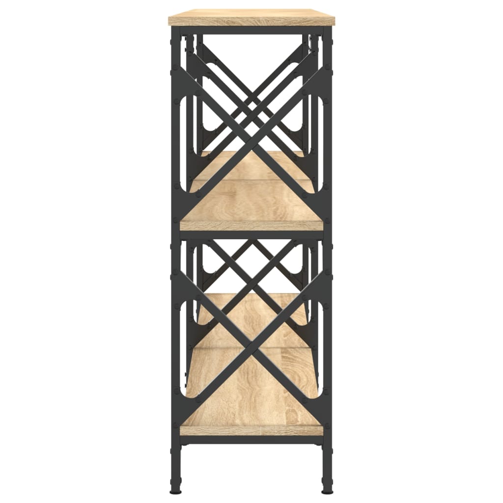 konsolbord 156x28x80,5 cm konstrueret træ sonoma-eg