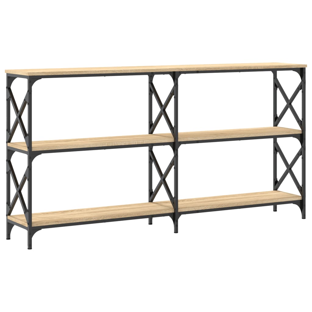 konsolbord 156x28x80,5 cm konstrueret træ sonoma-eg