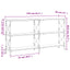 konsolbord 156x28x80,5 cm konstrueret træ sonoma-eg