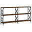 konsolbord 156x28x80,5 cm konstrueret træ røget egetræsfarve