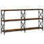 konsolbord 156x28x80,5 cm konstrueret træ røget egetræsfarve