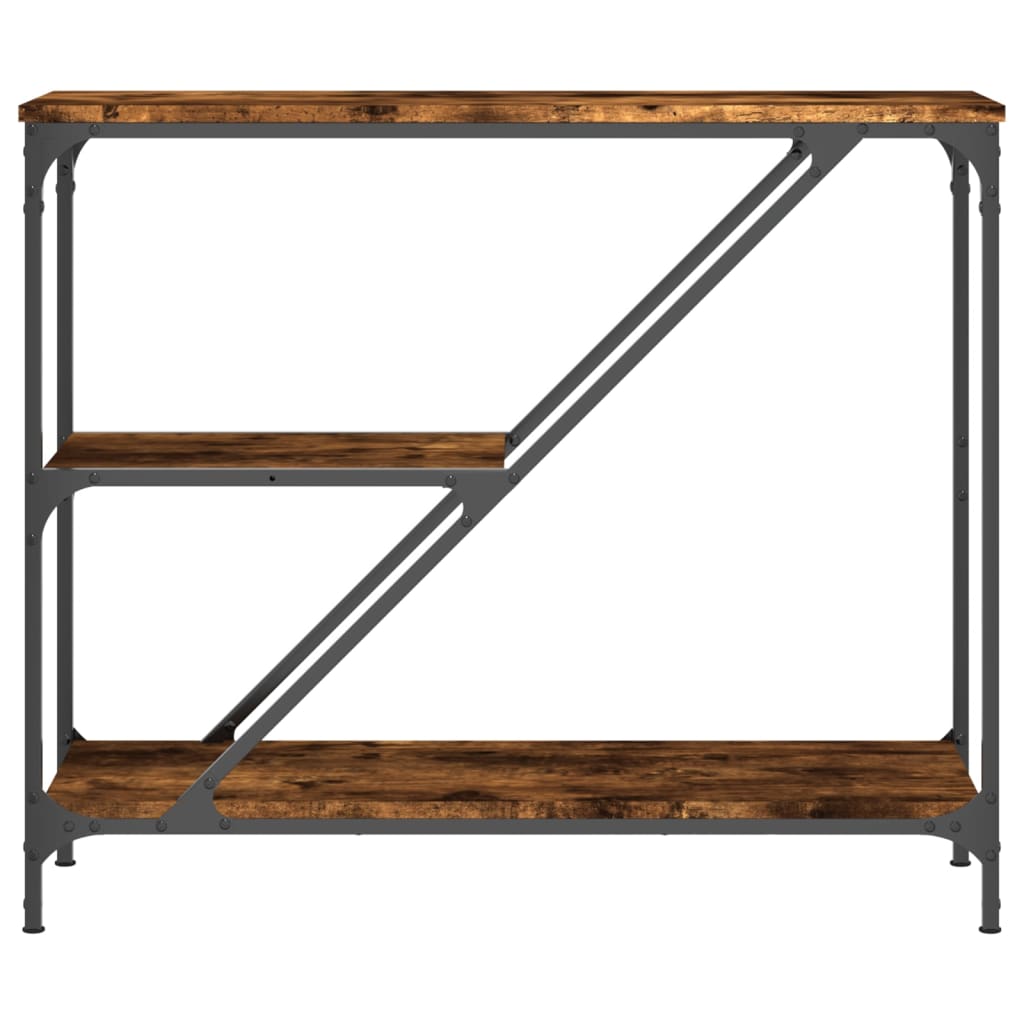 konsolbord 88,5x30x75 cm konstrueret træ røget sonoma-eg