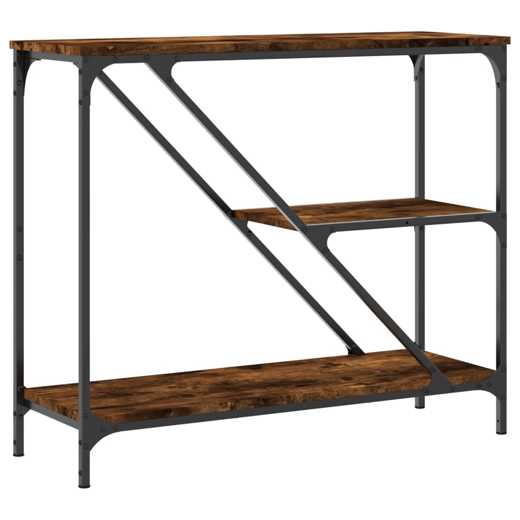 konsolbord 88,5x30x75 cm konstrueret træ røget sonoma-eg