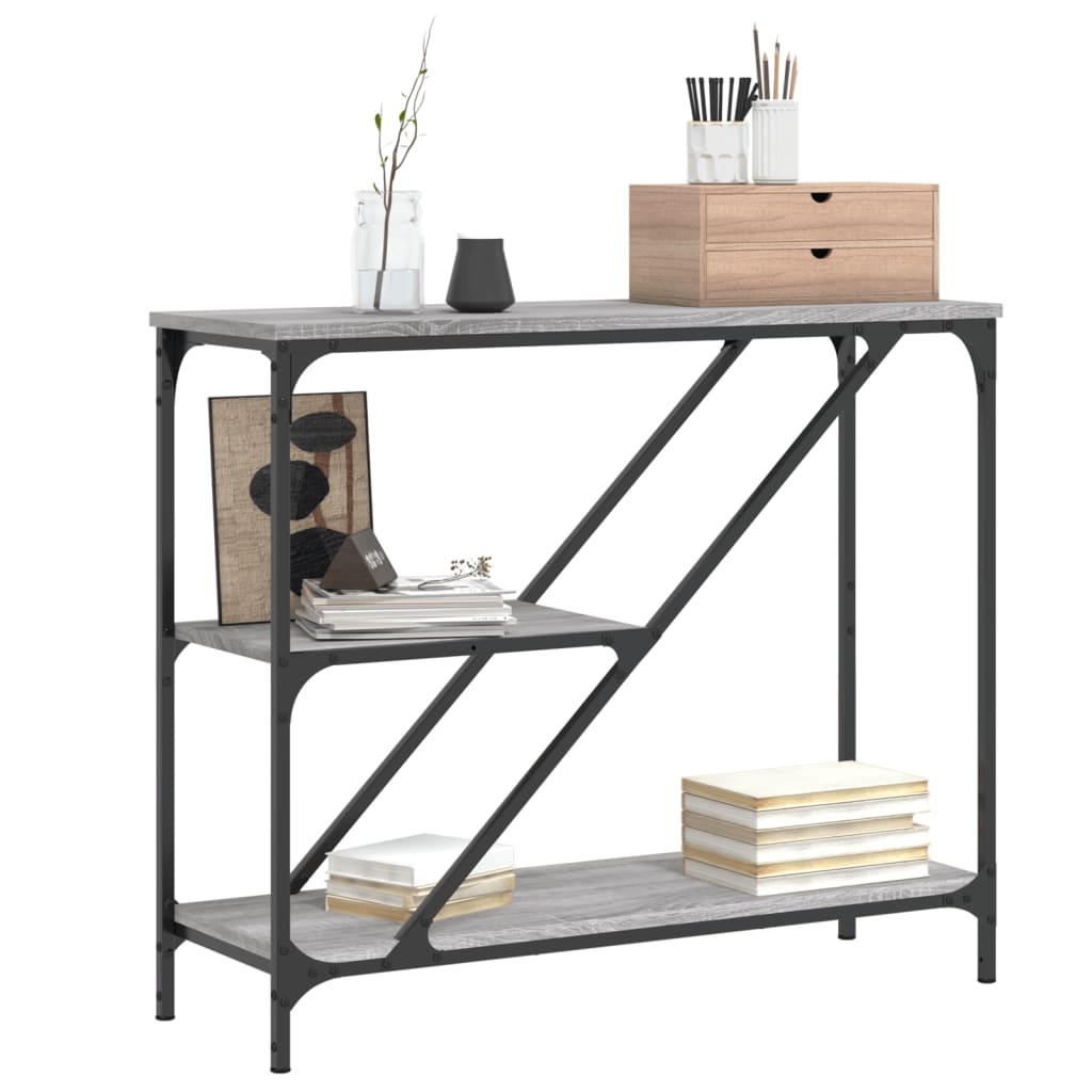 konsolbord 88,5x30x75 cm konstrueret træ grå sonoma-eg