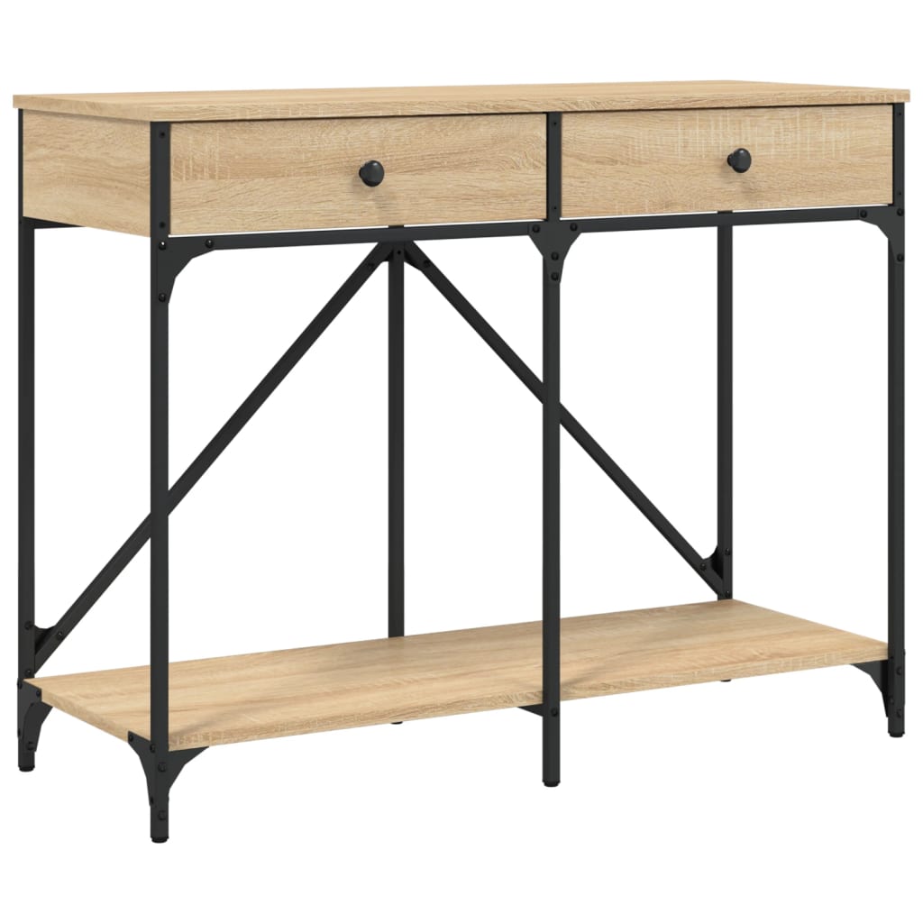 konsolbord 100x39x78,5 cm konstrueret træ sonoma-eg