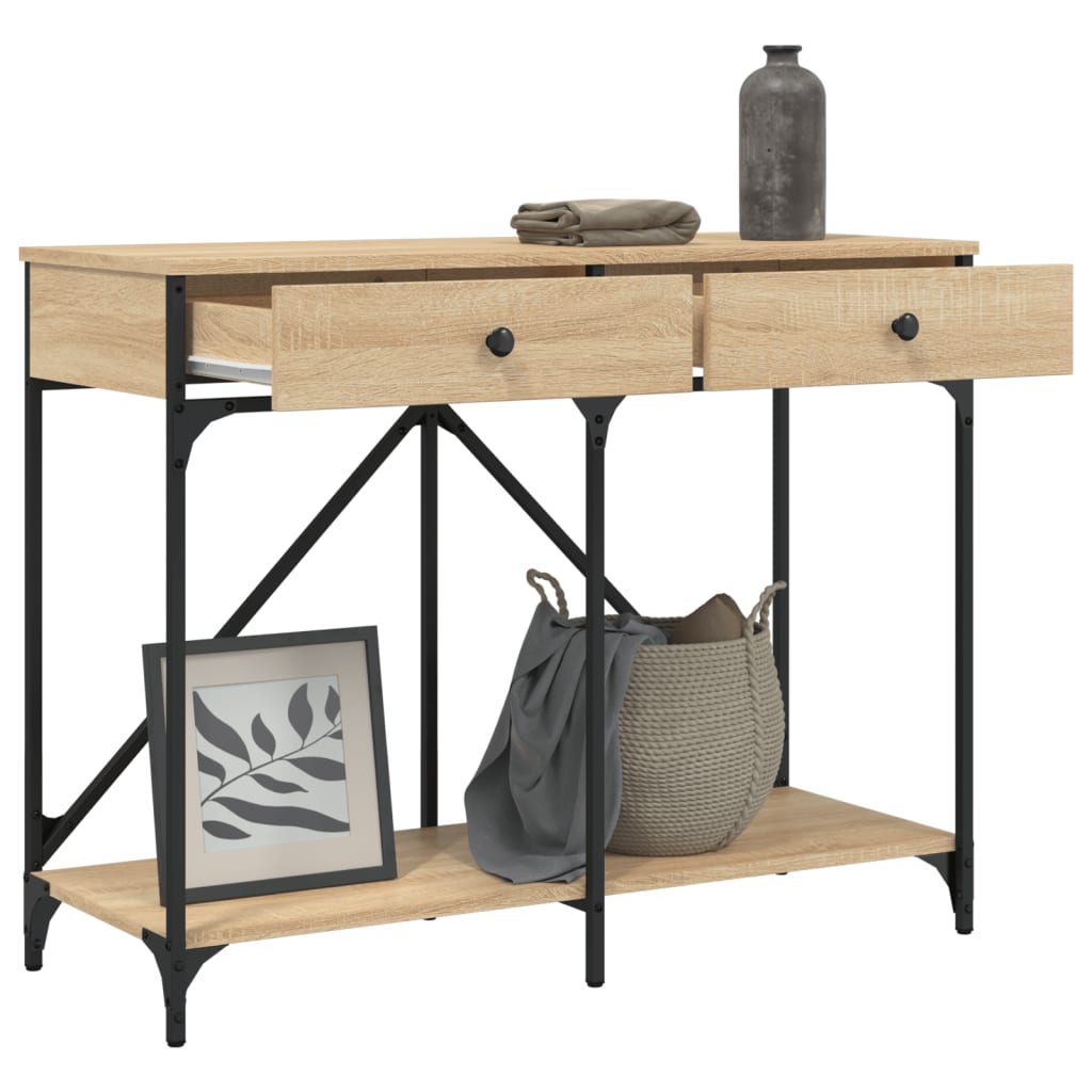 konsolbord 100x39x78,5 cm konstrueret træ sonoma-eg