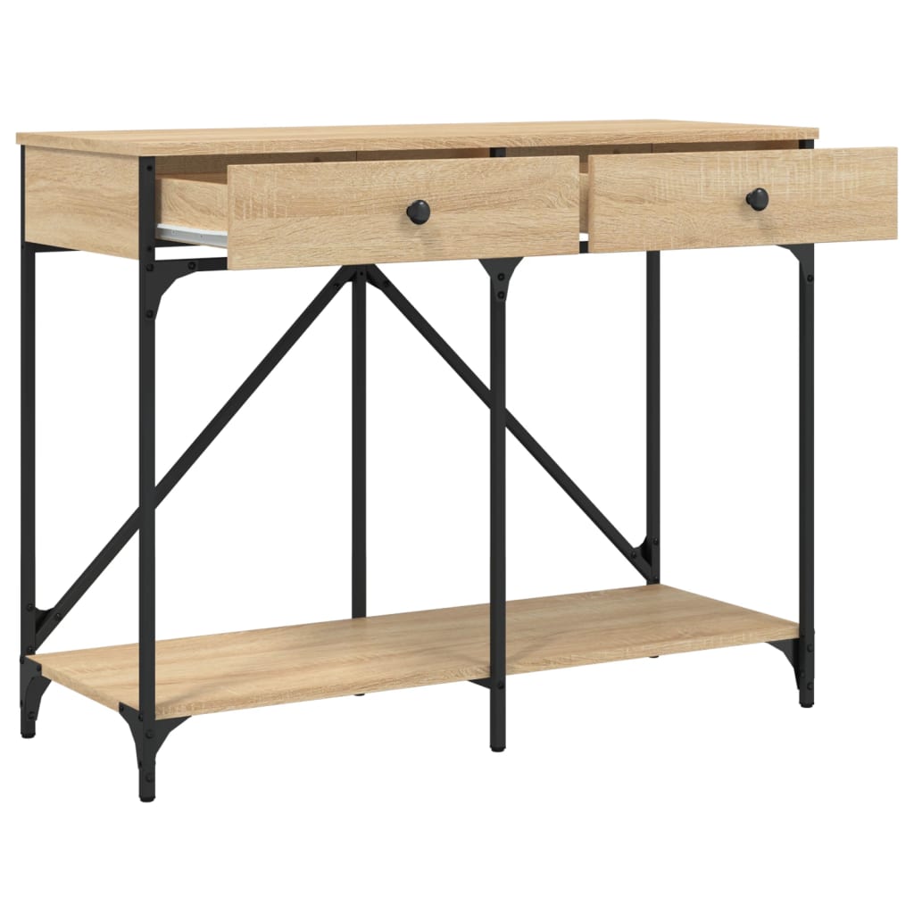 konsolbord 100x39x78,5 cm konstrueret træ sonoma-eg