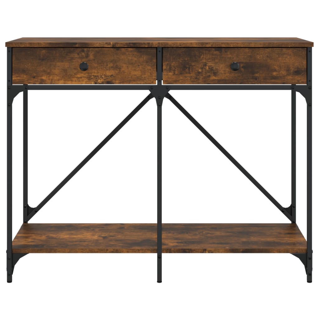 konsolbord 100x39x78,5 cm konstrueret træ røget egetræsfarve
