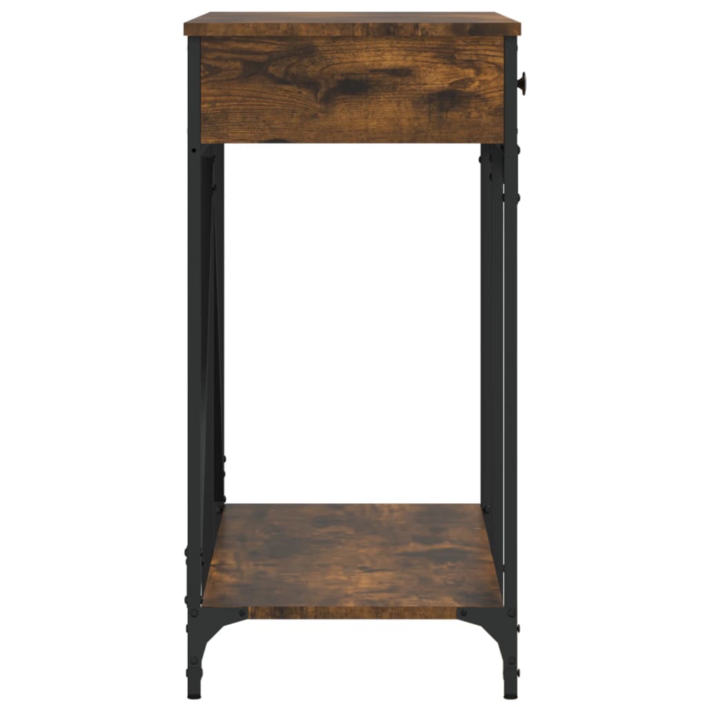 konsolbord 100x39x78,5 cm konstrueret træ røget egetræsfarve