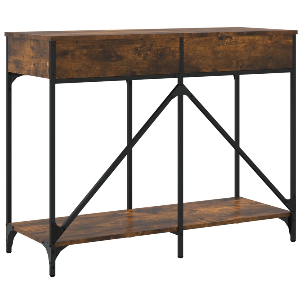 konsolbord 100x39x78,5 cm konstrueret træ røget egetræsfarve