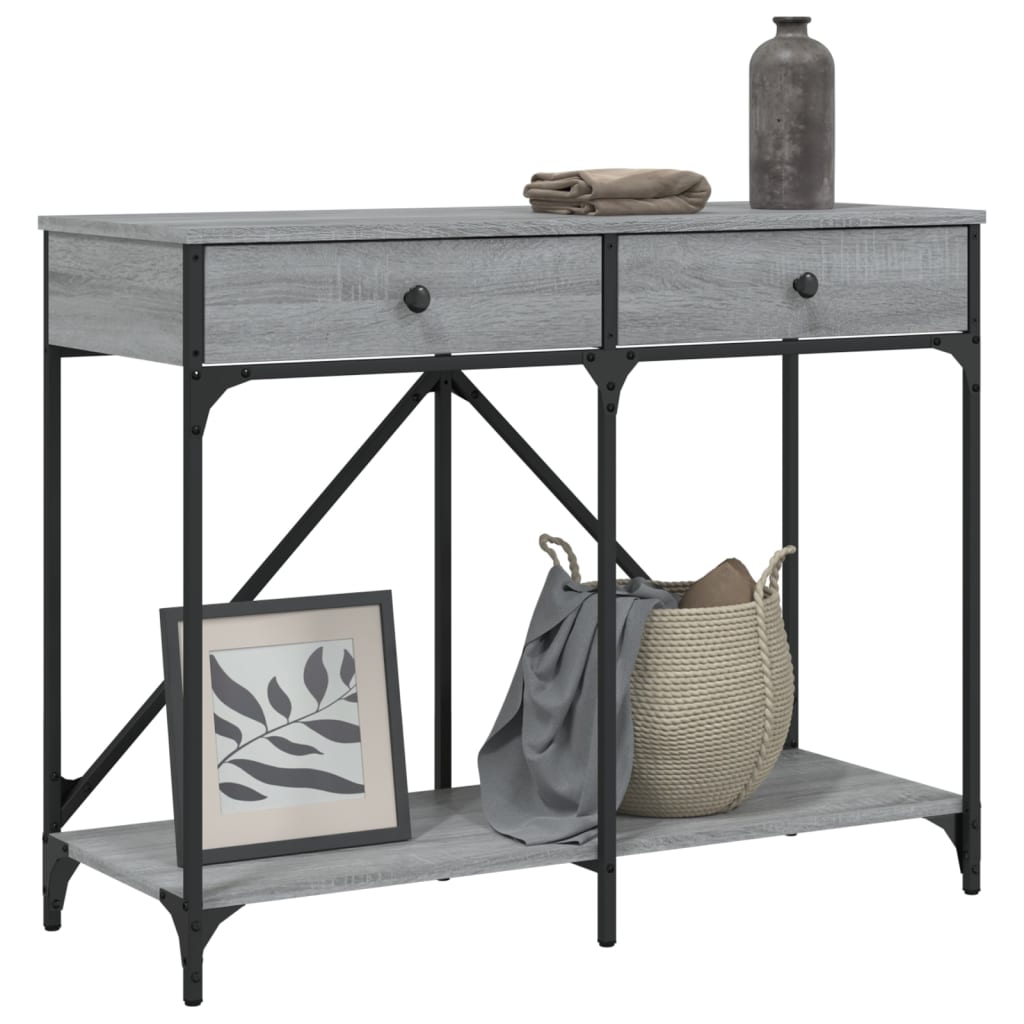 konsolbord 100x39x78,5 cm konstrueret træ grå sonoma-eg