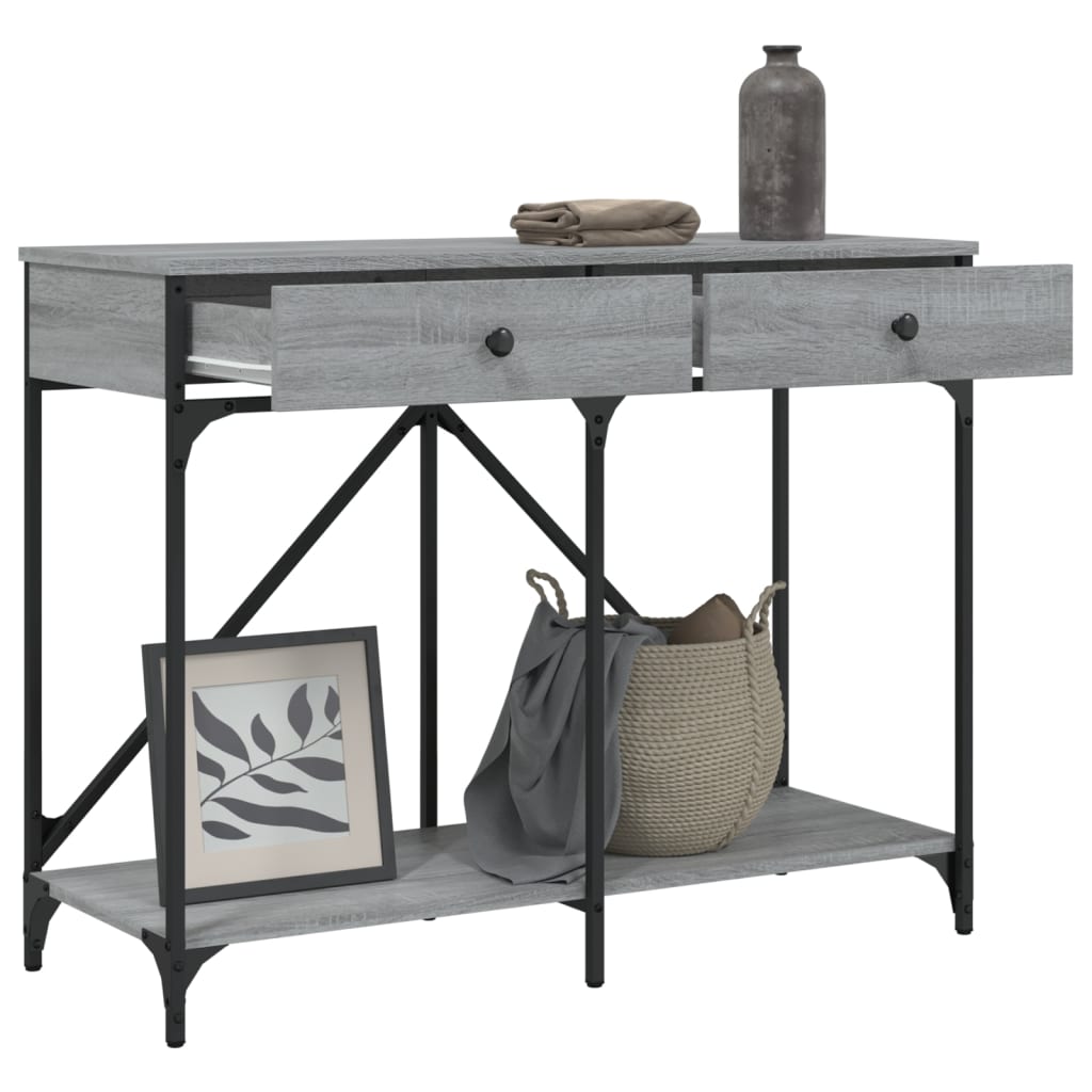 konsolbord 100x39x78,5 cm konstrueret træ grå sonoma-eg