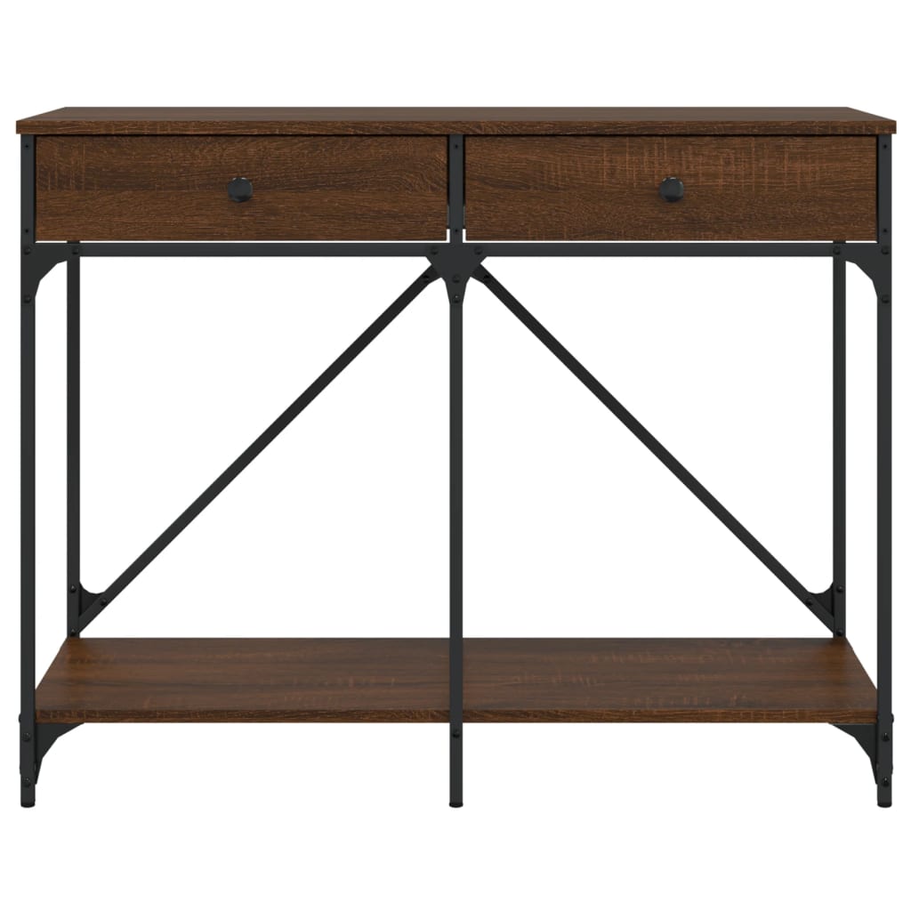 konsolbord 100x39x78,5 cm konstrueret træ brun egetræsfarve