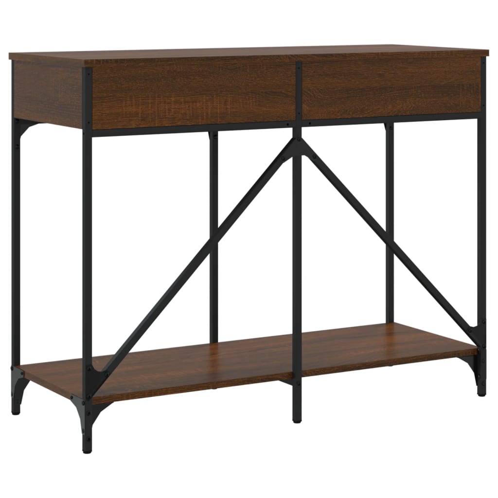 konsolbord 100x39x78,5 cm konstrueret træ brun egetræsfarve