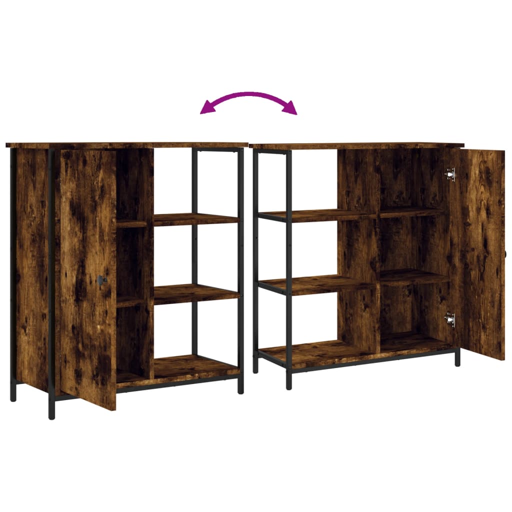 skænk 70x30x80 cm konstrueret træ røget egetræsfarve