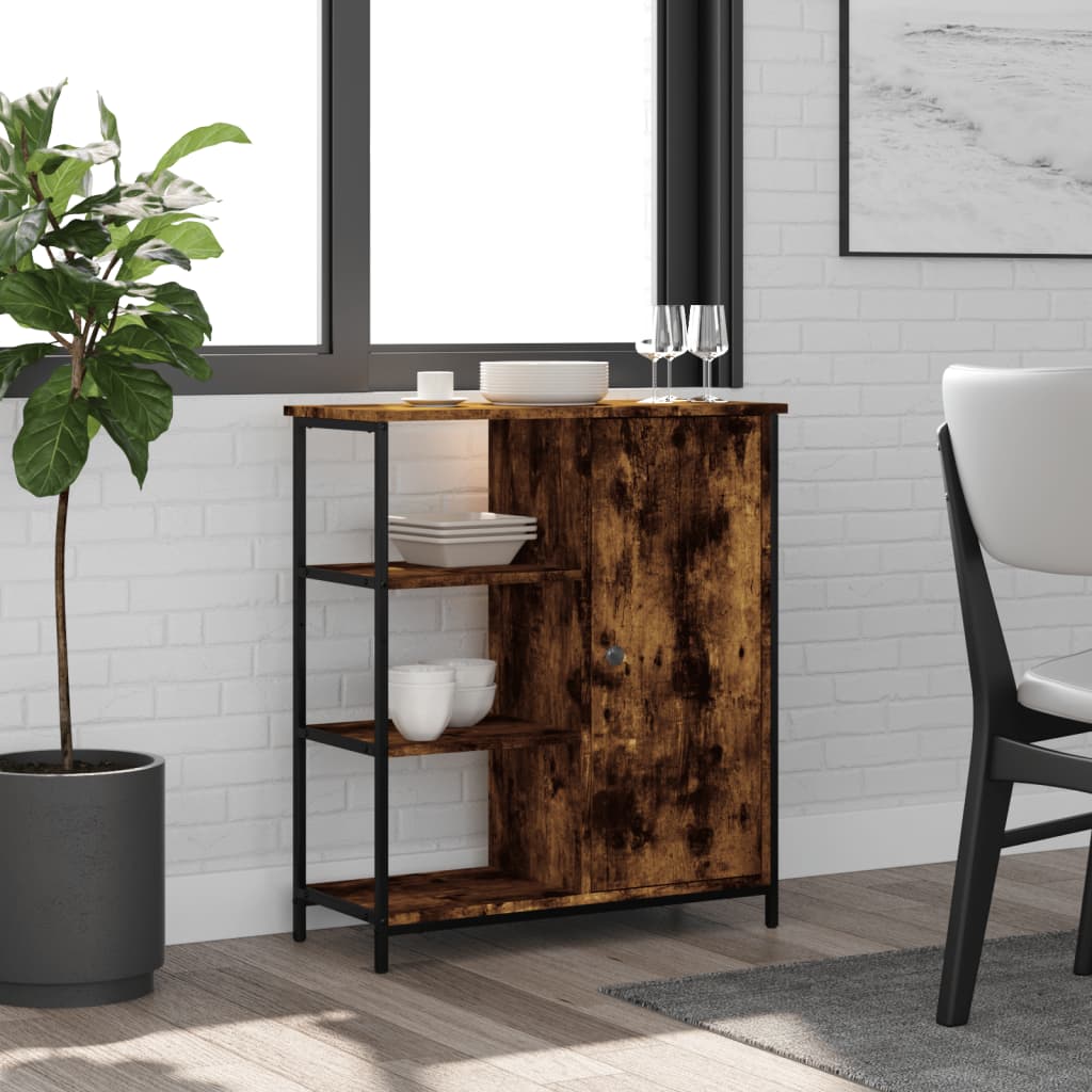 skænk 70x30x80 cm konstrueret træ røget egetræsfarve