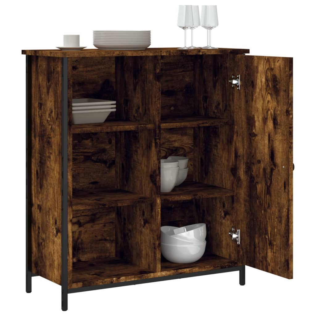 skænk 70x30x80 cm konstrueret træ røget egetræsfarve