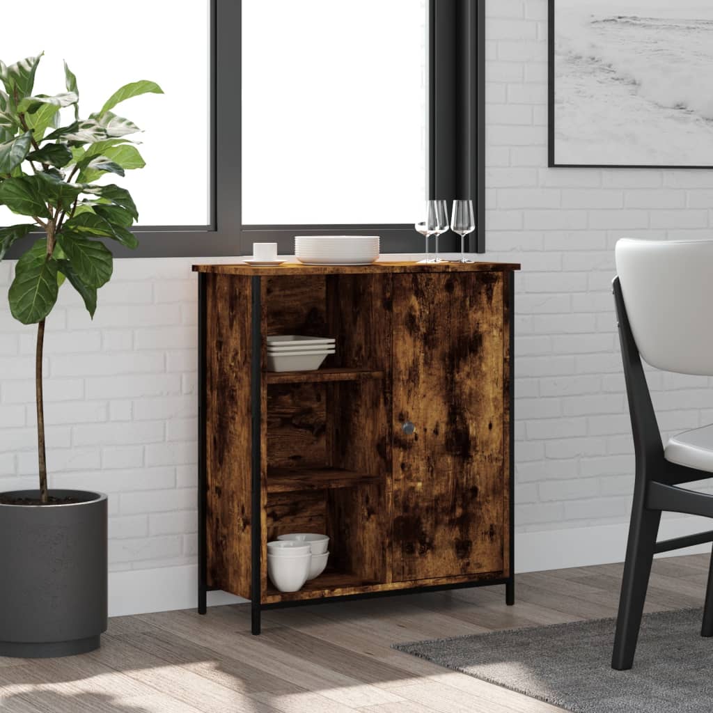 skænk 70x30x80 cm konstrueret træ røget egetræsfarve