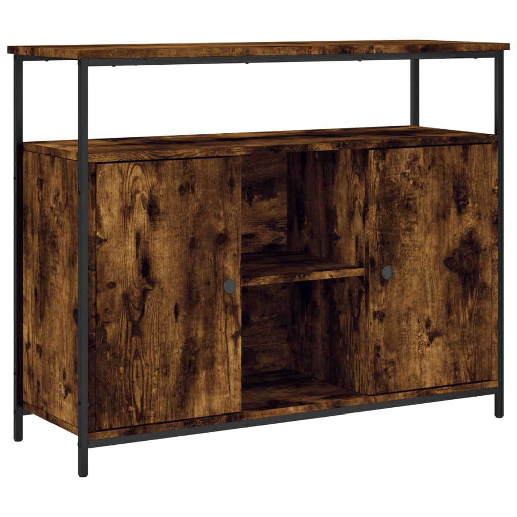 skænk 100x35x80 cm konstrueret træ røget egetræsfarve