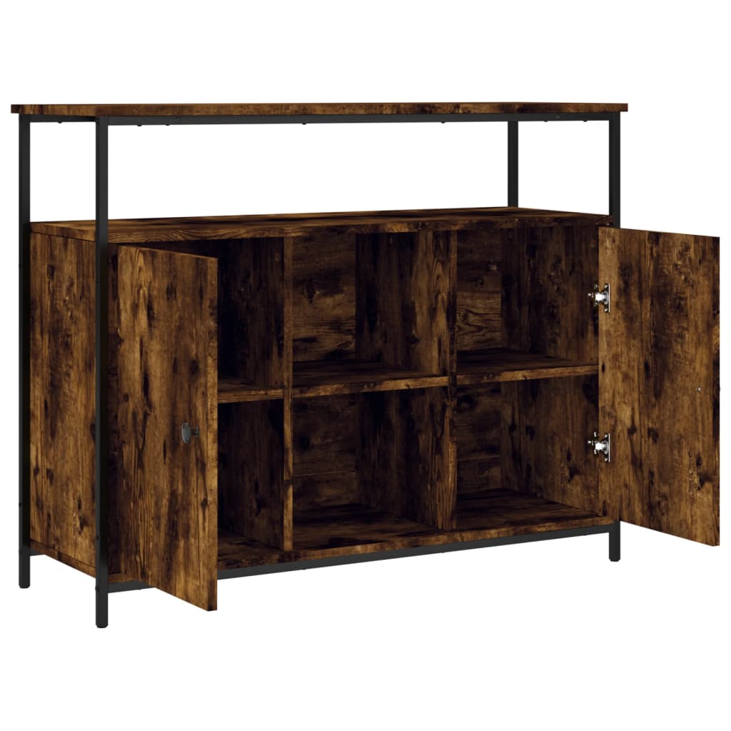 skænk 100x35x80 cm konstrueret træ røget egetræsfarve