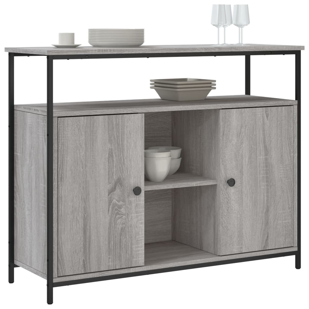 skænk 100x35x80 cm konstrueret træ grå sonoma-eg