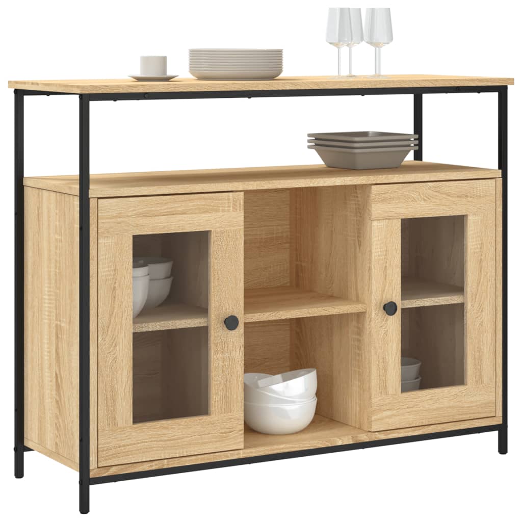 skænk 100x35x80 cm konstrueret træ sonoma-eg