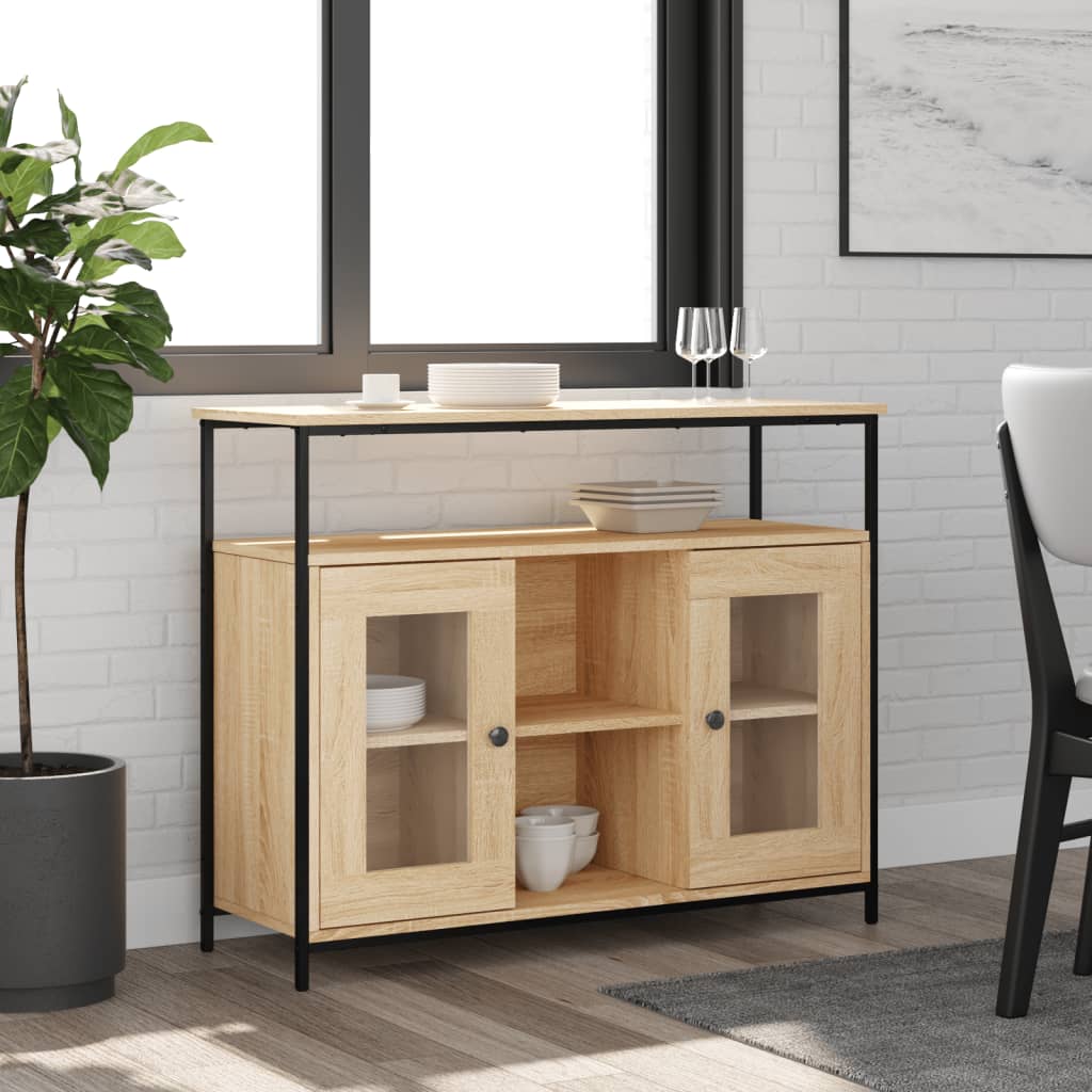 skænk 100x35x80 cm konstrueret træ sonoma-eg
