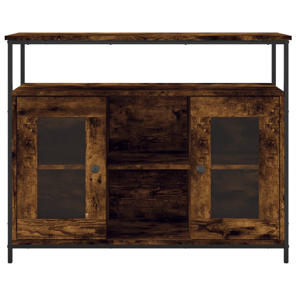 skænk 100x35x80 cm konstrueret træ røget egetræsfarve
