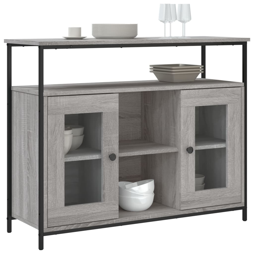 skænk 100x35x80 cm konstrueret træ grå sonoma-eg