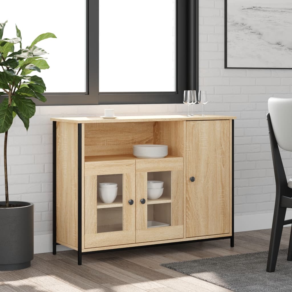 skænk 100x35x75 cm konstrueret træ sonoma-eg