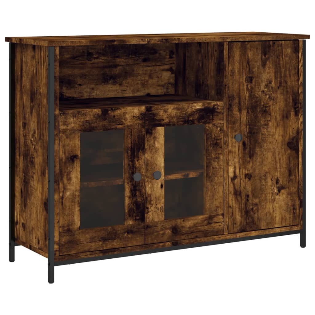 skænk 100x35x75 cm konstrueret træ røget egetræsfarve