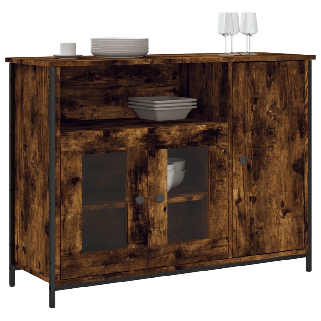 skænk 100x35x75 cm konstrueret træ røget egetræsfarve