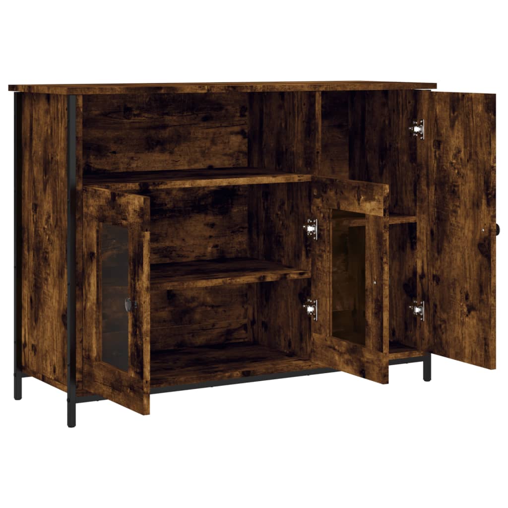 skænk 100x35x75 cm konstrueret træ røget egetræsfarve