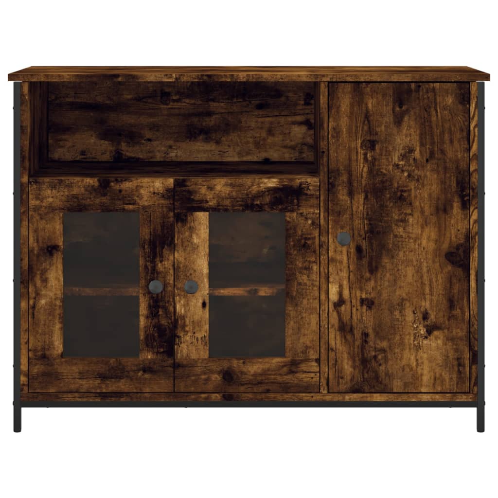 skænk 100x35x75 cm konstrueret træ røget egetræsfarve