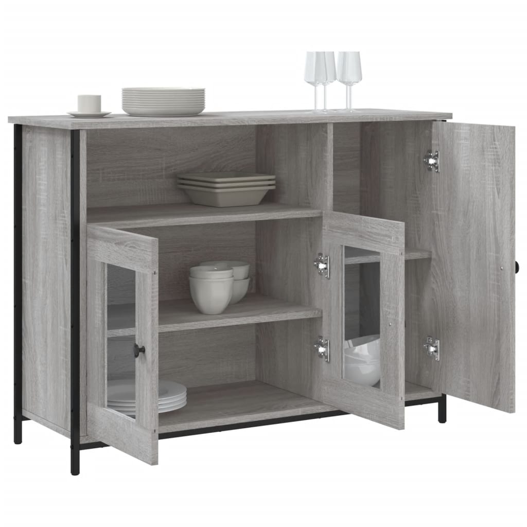 skænk 100x35x75 cm konstrueret træ grå sonoma-eg
