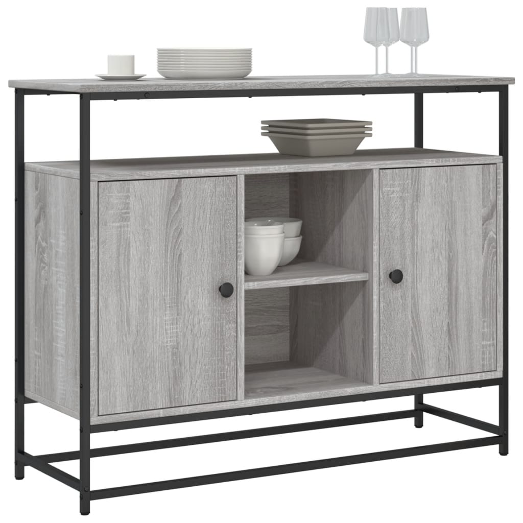 skænk 100x35x80 cm konstrueret træ grå sonoma-eg