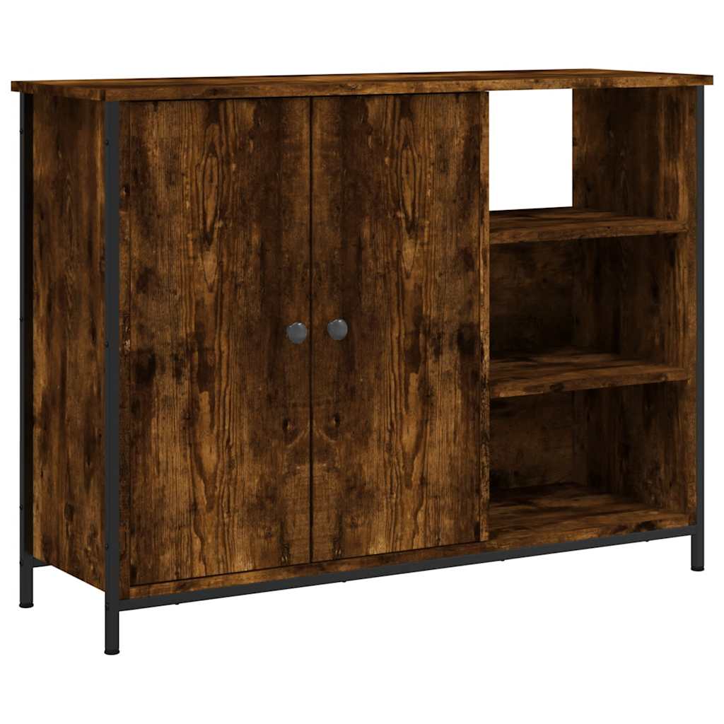 skænk 100x33x75 cm konstrueret træ røget egetræsfarve