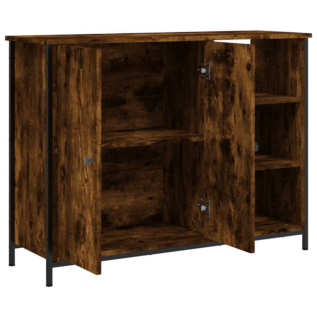 skænk 100x33x75 cm konstrueret træ røget egetræsfarve