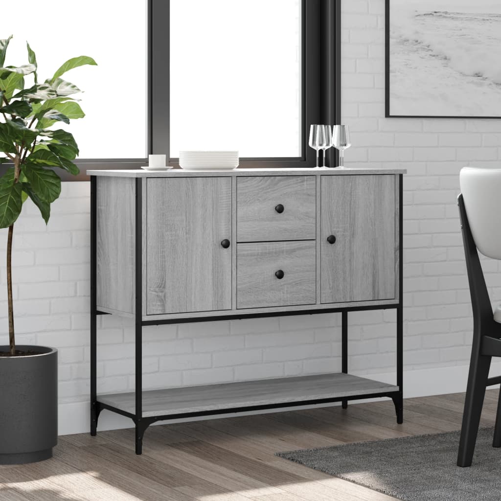 skænk 100x36x85 cm konstrueret træ grå sonoma-eg