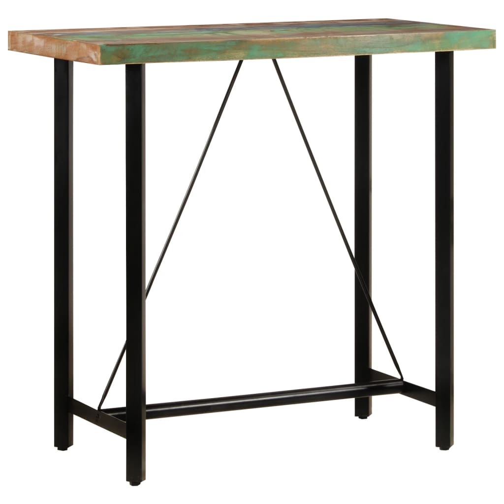 barbord 110x55x107 cm massivt genbrugstræ og jern