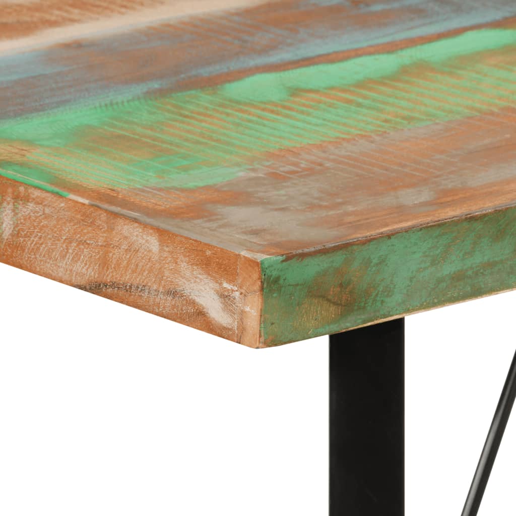 barbord 110x55x107 cm massivt genbrugstræ og jern