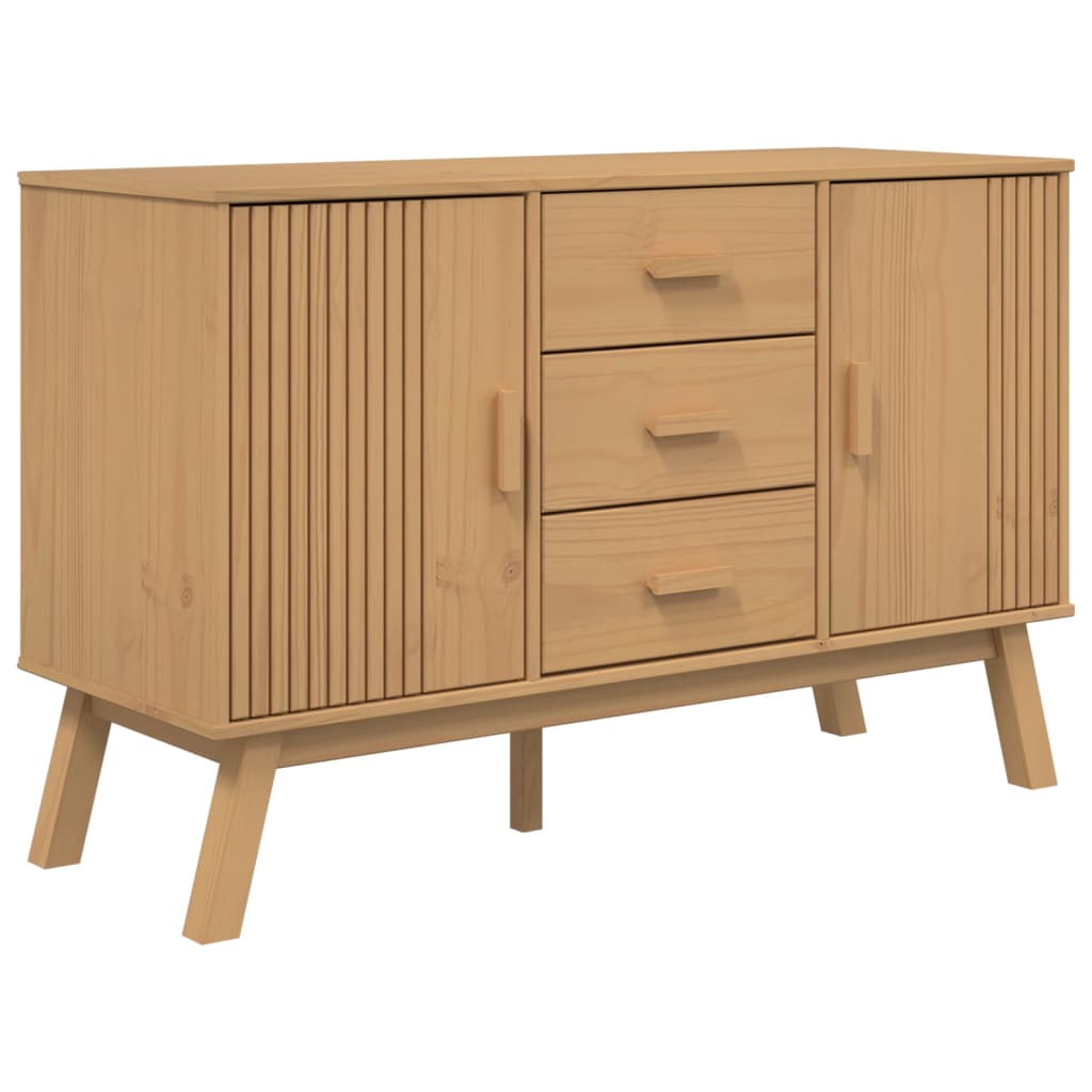 skænk OLDEN 114x43x73,5 cm massivt fyrretræ brun