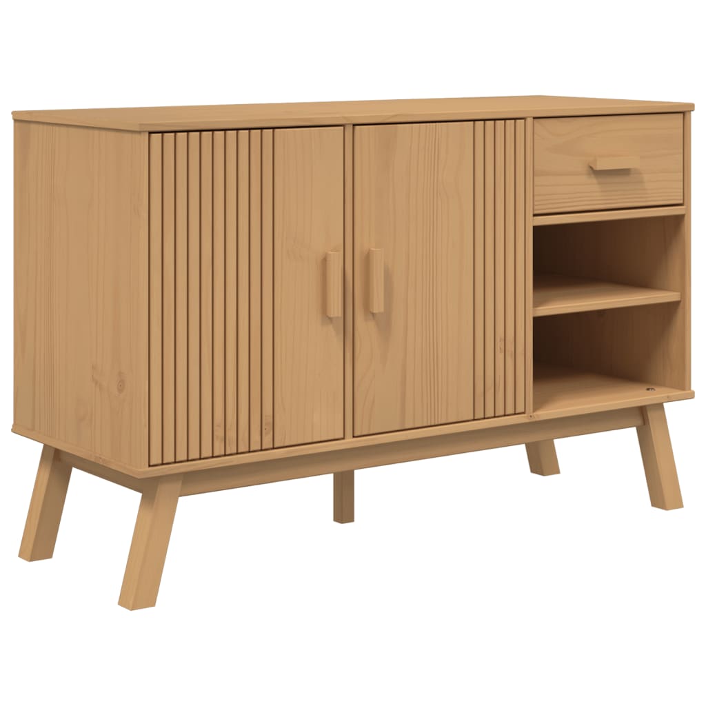 skænk OLDEN 114x43x73,5 cm massivt fyrretræ brun