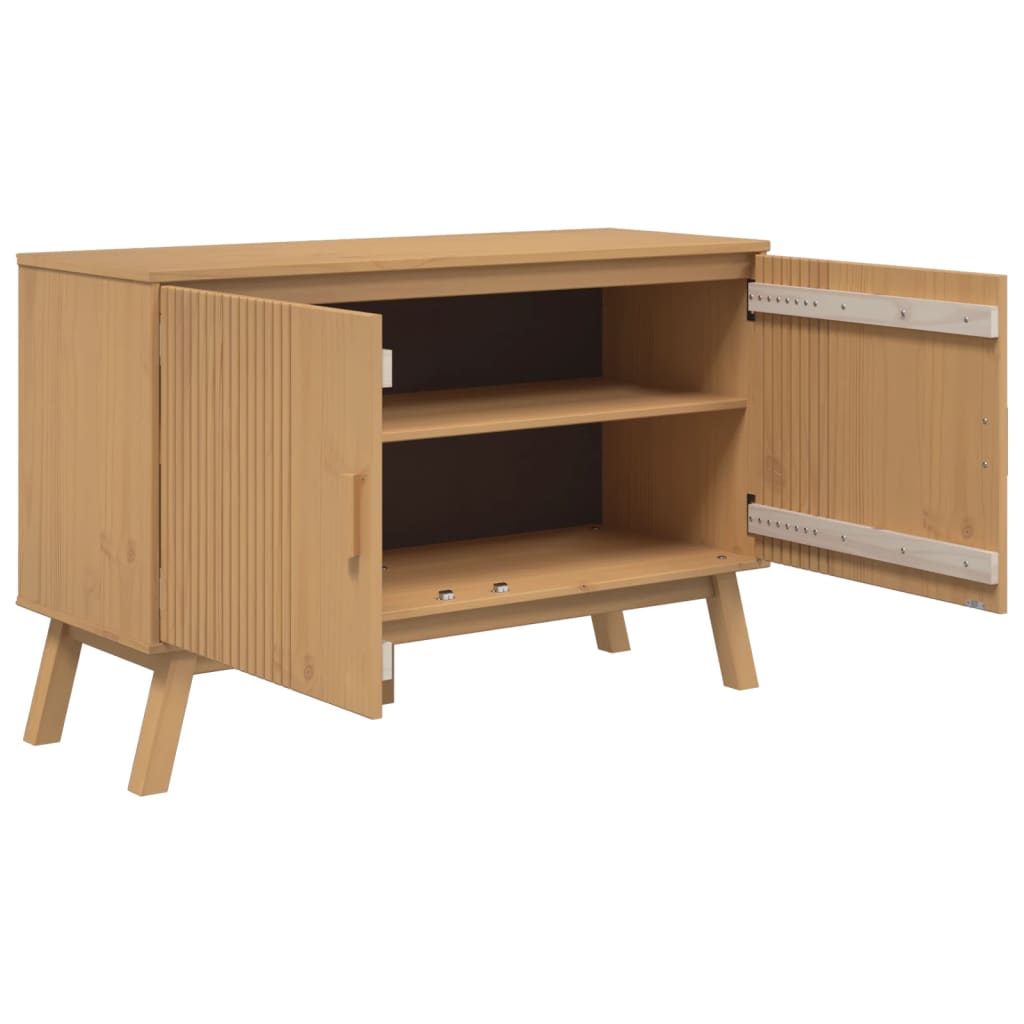 skænk OLDEN 114x43x73,5 cm massivt fyrretræ brun