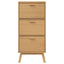 skoskab OLDEN 55x35x120 cm massivt fyrretræ brun