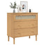kommode SENJA rattanlook 80x40x80 cm massivt fyrretræ brun