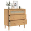 kommode SENJA rattanlook 80x40x80 cm massivt fyrretræ brun