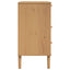 kommode SENJA rattanlook 80x40x80 cm massivt fyrretræ brun