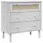 kommode SENJA rattanlook 80x40x80 cm massivt fyrretræ hvid